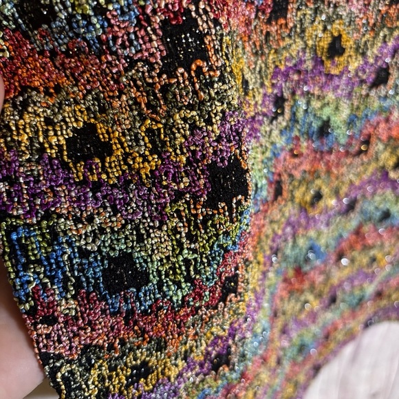 Vintage Neon Multicolor Rainbow Chicos Knit Women's Cropped Tank Top 2X - Picture 2 of 6